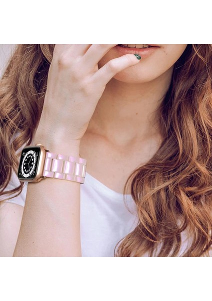Apple Watch(42/44/45/46/49 Mm)Seri Ultra 1/2 10 9 8 7 6 Se 5 4 3 2 Pimli Ayarlanabilir Doğal Reçine Kordon modelleri