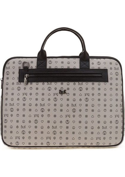 Monogram Gri/Siyah Unisex Laptop & Evrak Çantası Rh09 Business-Mn