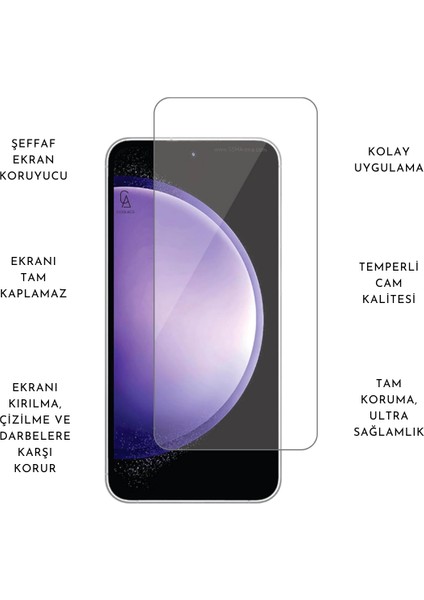 Samsung Galaxy S23 Fe ile Uyumlu Kılıf Telefon Kılıfı ve Cam Ekran Koruyucu