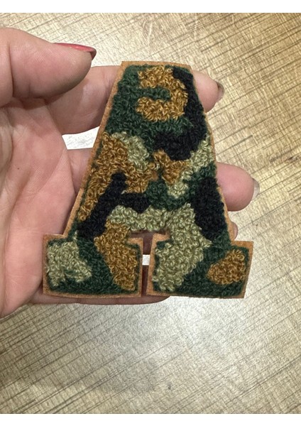 9x8 cm Panç Dokuma Kamuflaj A Harfi Arma Yama Dikiş Aksesuarı