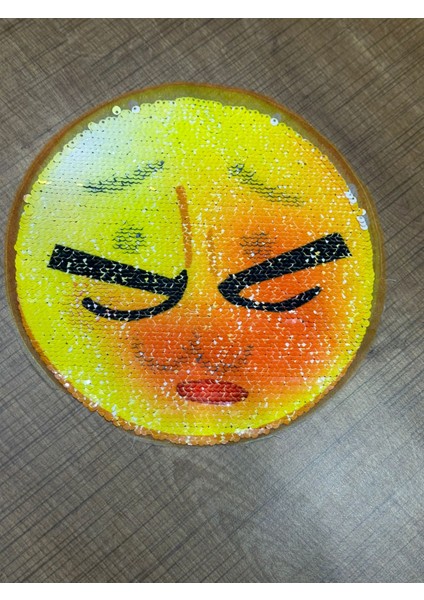 20X20 cm Pul Payetli Güneş Smile Arma Yama Dikiş Hobi Aksesuarı