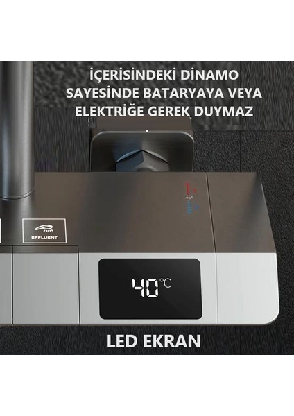 Rena Desıgn Dijital LED Göstergeli Banyo Batarya Tepe Duş Robot Takım Piyano Yağmurlama Çok Fonksiyonlu Antresit