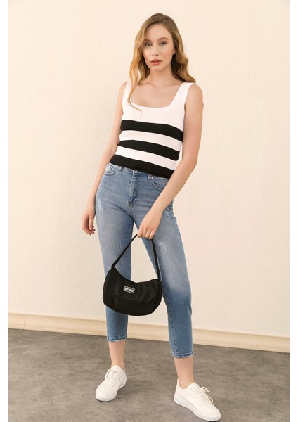 Kadın Siyah Born Champs Armalı Oval Fermuarlı Baget El Çantası indirimleri