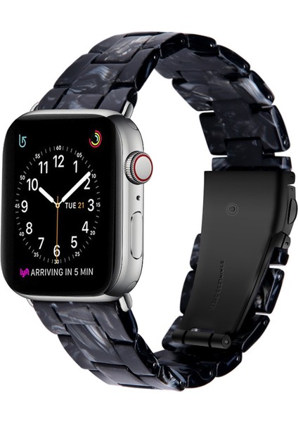 Apple Watch(42/44/45/46/49 Mm)Seri Ultra 1/2 10 9 8 7 6 Se 5 4 3 2 Pimli Ayarlanabilir Doğal Reçine Kordon