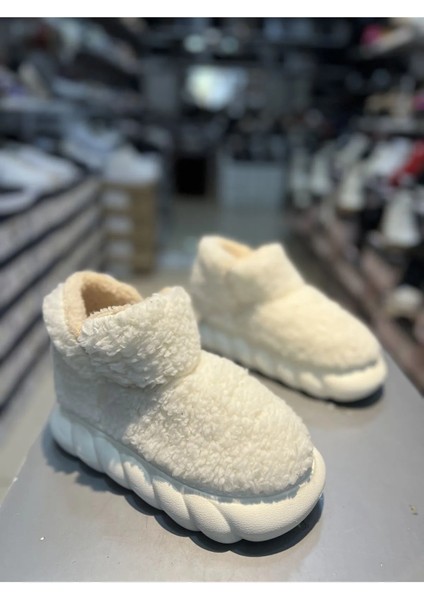 Nişantaşı Shoes Unisex Pamuklu Beyaz Panduf Ev Ayakkabısı