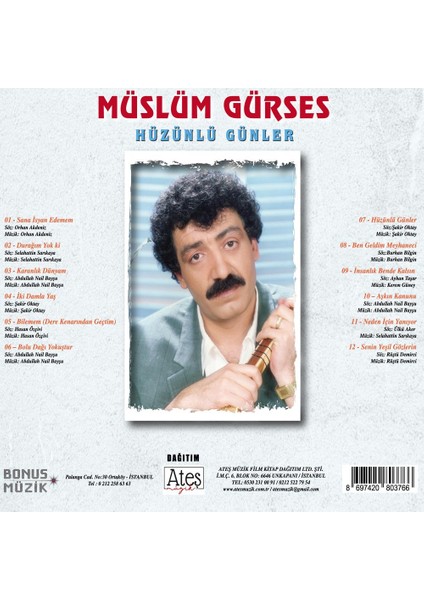 Müslüm Gürses - Hüzünlü Günler - CD