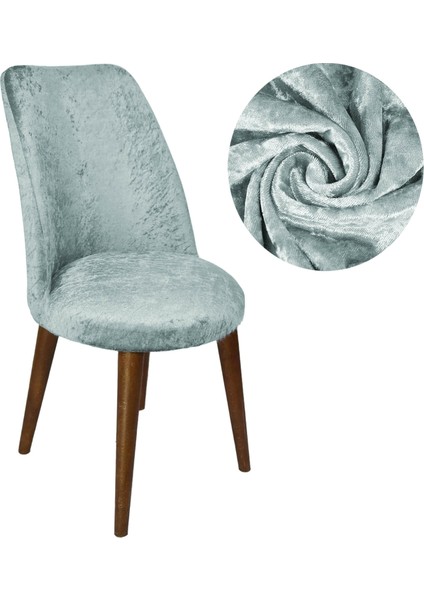 Riselerhome Kadife Sandalye Kılıfı Retro Oval Sandalye Örtüsü Sandalye Koruma Tekli