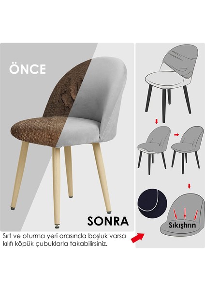 Riselerhome Kadife Sandalye Kılıfı Retro Oval Sandalye Örtüsü Sandalye Koruma Tekli fırsatları