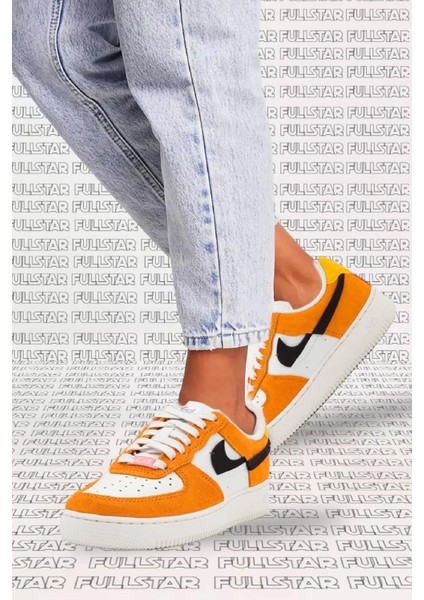 Air Force 1 Lxx Af1 Leather Sneaker White Hakiki Deri Beyaz Hardal Spor Ayakkabı