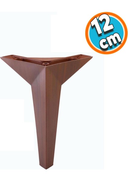 Mobilya Kanepe Sehpa Tv Ünitesi Koltuk Ayağı 12 cm Kahverengi Baza Ayak