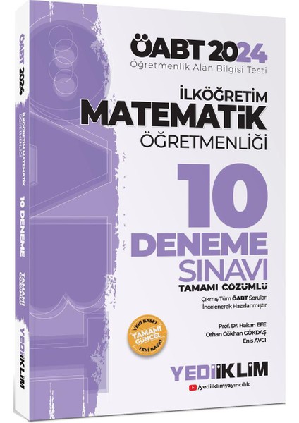 2024 ÖABT İlköğretim Matematik Öğretmenliği Tamamı Çözümlü 10 Deneme Sınavı