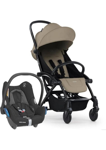 Connect 3 Bebek Arabası Black-Sand Travel Set Cabriofix Black