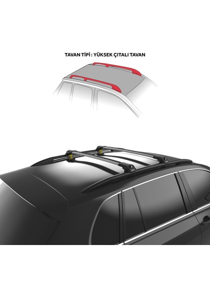 Mitsubishi Pajero (Mk4) 2007-2023 Turtle Air1 Ara Atkı Gri