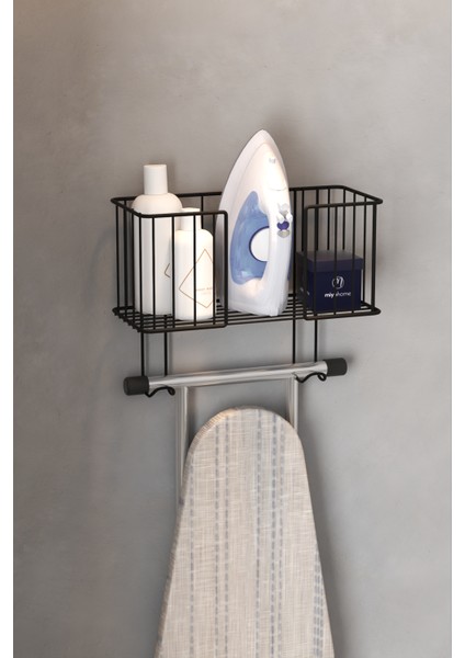 Ütü Düzenleyici Ütü Masası Tutacağı Ütü Sepeti Çamaşır Odası Organizer Banyo Duvar Askısı