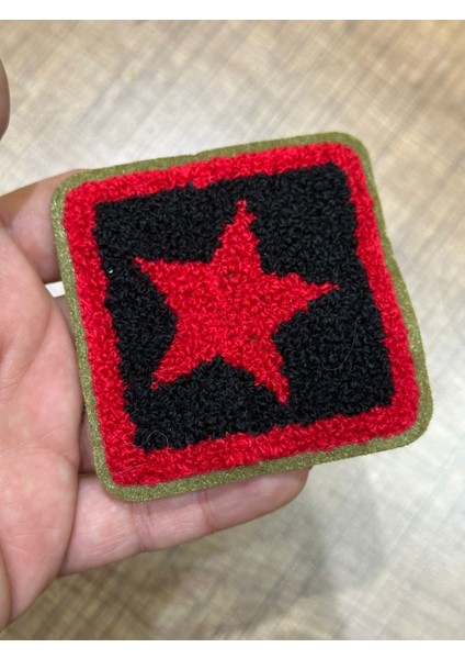 7x7 cm Panç Dokuma Yıldızlı Arma Yama Dikiş Aksesuarı Aplike