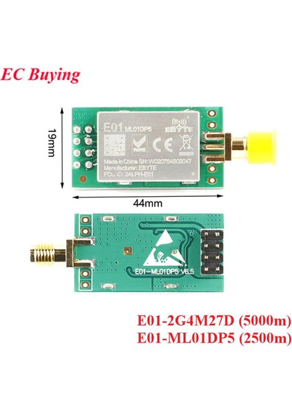 NRF24L01 E01-ML01DP5 E01-2G4M27D 2.4g NRF24L01P+PA+LNA Uzun Menzilli 2500 M 5000 M Rf Kablosuz Alıcı-Verici Alıcı Modülü Kartı (Yurt Dışından)