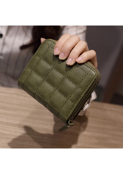Kadın Kısa Cüzdan Pu Deri Kadın Ekose Çantalar Kartlıklı Cüzdan Moda Kadın Küçük Fermuar Cüzdan Bozuk Para Cüzdanı (Yurt Dışından) indirimleri