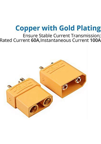 Yüksek Amp Rc Lipo Altın Kaplama Için XT90 Konektörü 5 Çift Erkek (Yurt Dışından) modelleri