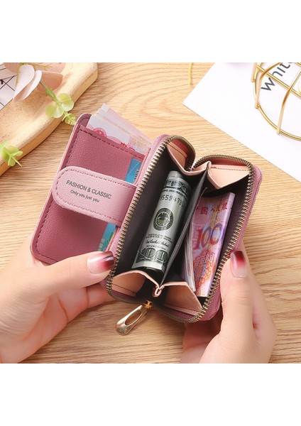 [happytree] Kadınlar Için Kısa Cüzdan 2022 Moda Basit Yeni Büyük Kapasiteli Çok Yönlü Kalp Renkli Debriyaj Fermuar Toka Bozuk Para Cüzdanı (Yurt Dışından) modelleri