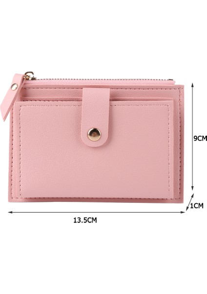 Kadın Moda Düz Renk Çok Yuvalı Kart Tutucu Bayan Rahat Pu Deri Mini Cüzdan Bozuk Para Cüzdanı Cüzdan Kılıf Cep (Yurt Dışından) indirimleri