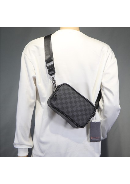 [s Home]trend Koreli Erkek Ekose Çanta Günlük Kişilik Kafes Japon Iş Messenger Erkek Kadın SA46C25 Siyah Kahve (Yurt Dışından) fiyatları