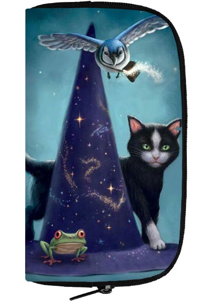 Sevimli Siyah Kedi Cadı Cüzdan Kadın Para Çantaları Büyücülük Kafatası Kızlar Gotik Çanta Kredi Kartı Telefon Sahipleri Çanta Uzun Cüzdan Hediye (Yurt Dışından) modelleri