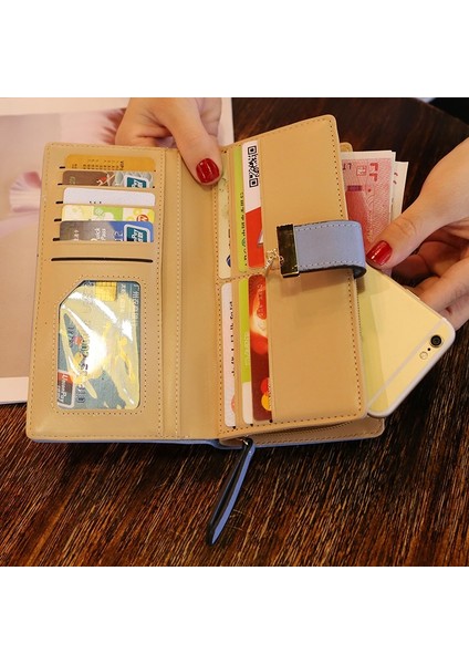 Bayan Cüzdan Moda Içi Boş Yapraklar Fermuar Toka Pu Deri Debriyaj Kart Tutucu Paketi Kadın Uzun Çanta Bayanlar Bozuk Para Çantaları (Yurt Dışından) modelleri