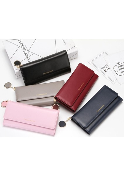 Moda Çok Katmanlı Cüzdan Kadınlar Için Pu Deri Uzun Çanta Causl Alışveriş Telefonu Çanta Kart Sahibinin Bozuk Para Cüzdanı Bolsas (Yurt Dışından)