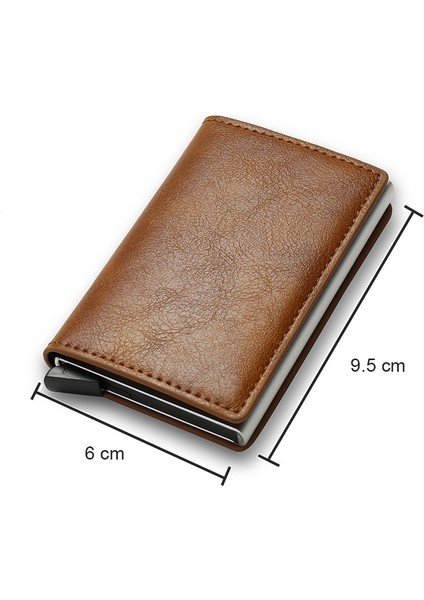 Dıenqı Anti Rfid Koruma Erkek Kadın Kredi Kartı Tutucu Para Deri Ince Mini Cüzdan Metal Alüminyum Iş Kimlik Kartı Kılıfı Çanta (Yurt Dışından) indirimleri