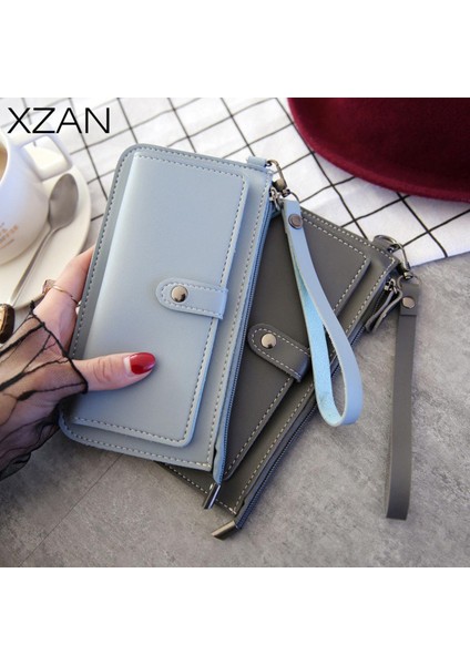 Çok Fonksiyonlu Moda Kadın Cüzdan 2021 Yeni Pu Deri Uzun Cüzdan Çoklu Kart Pozisyon Debriyaj Toka Fermuarlı Öğrenci Çanta (Yurt Dışından)