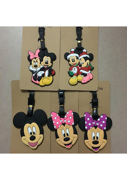 Disney Karikatür Bebek Çit Mickey Mouse Bavul Kımlık Adres Tutucu Bagaj Yatılı Etiketler Taşınabilir Etiket Seyahat Bagaj Pvc Etiketi (Yurt Dışından)