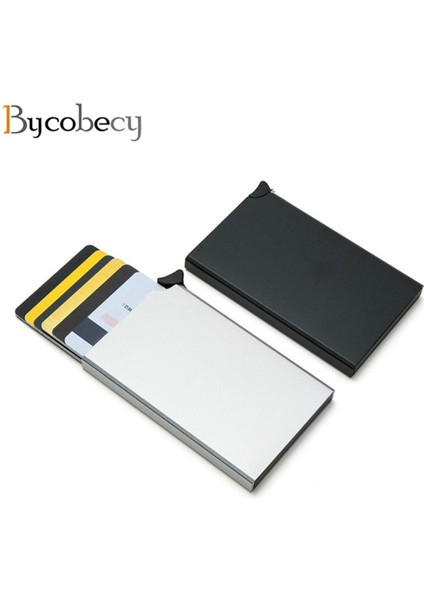 Bycobecy Erkekler ve Kadınlar Yüksek Kaliteli Metal Alüminyum Tek Kutu Kredi Kartı Tutucu 2021 Yeni Ince Rfıd Koruyucu Kimlik Kartı Kılıfları (Yurt Dışından)