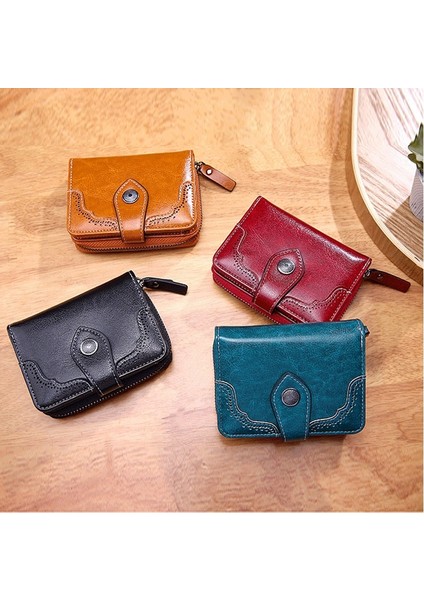 Geestock Kadın Vintage Cüzdan Yumuşak Deri Moda Kart Tutucu Bayan Küçük Bozuk Para Çantaları Düz Renk Debriyaj Cüzdan (Yurt Dışından) indirimleri