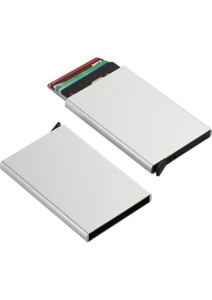 Yeni Paslanmaz Çelik Kredi Kartı Tutucu Erkekler Ince Anti Korumalı Seyahat Kımlık Kartı Sahibi Kadın Rfid Cüzdan Metal Kasa Porte Carte (Yurt Dışından)