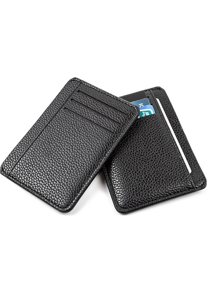 Siyah Ultra-Ince Erkek Cüzdan Kart Sahibinin 9 Yuvaları Kart Kimlik Kartı Tutucu Banka Kartı Tutucu Porte Carte Erkekler Erkek Kartvizit Cüzdanı (Yurt Dışından) modelleri