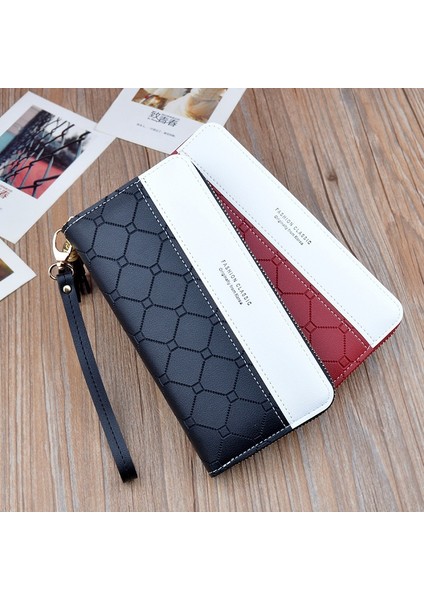 Patchwork Pu Mektup Fermuar Uzun Kart Tutucu Çanta Bolsa Feminina Moda Tasarımcısı Para Bilek Cüzdan Kadın Cüzdan Zinciri Pokemon (Yurt Dışından) modelleri