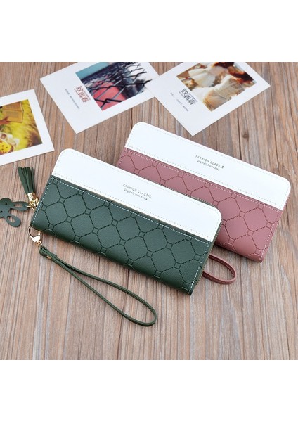 Patchwork Pu Mektup Fermuar Uzun Kart Tutucu Çanta Bolsa Feminina Moda Tasarımcısı Para Bilek Cüzdan Kadın Cüzdan Zinciri Pokemon (Yurt Dışından) fırsatları