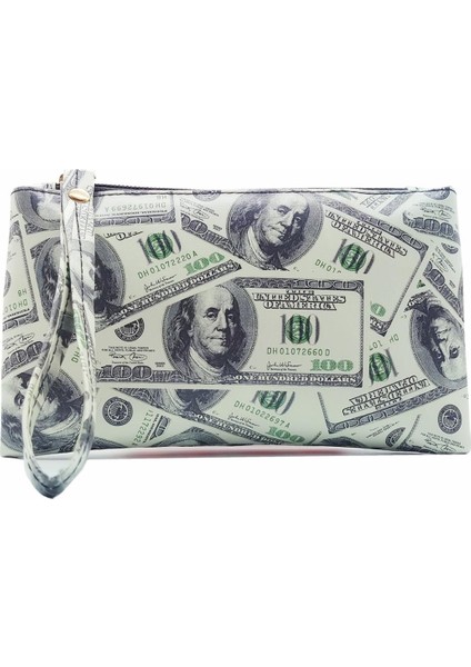 2019 Yeni Moda Dolar Desen Erkek Kadın Cüzdan Pvc Deri Çanta Fermuar Küçük Debriyaj Bozuk Para Cüzdanı Telefon Bileklik Taşınabilir Çanta (Yurt Dışından)