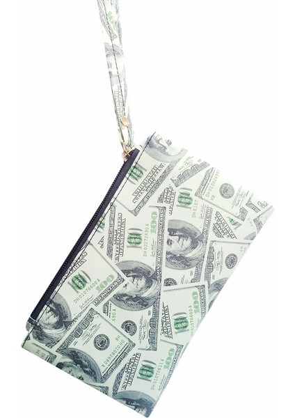 2019 Yeni Moda Dolar Desen Erkek Kadın Cüzdan Pvc Deri Çanta Fermuar Küçük Debriyaj Bozuk Para Cüzdanı Telefon Bileklik Taşınabilir Çanta (Yurt Dışından) fırsatları