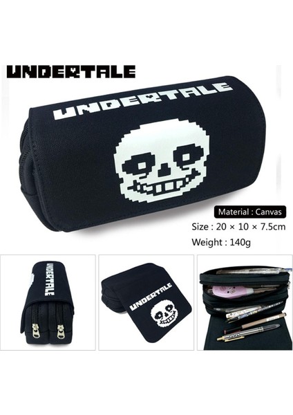 Undertale Sans Oyun Kalem Kutusu Cüzdan Çift Fermuarlı Okul Malzemeleri Kırtasiye Erkek Kız Anime Hediyeler (Yurt Dışından)