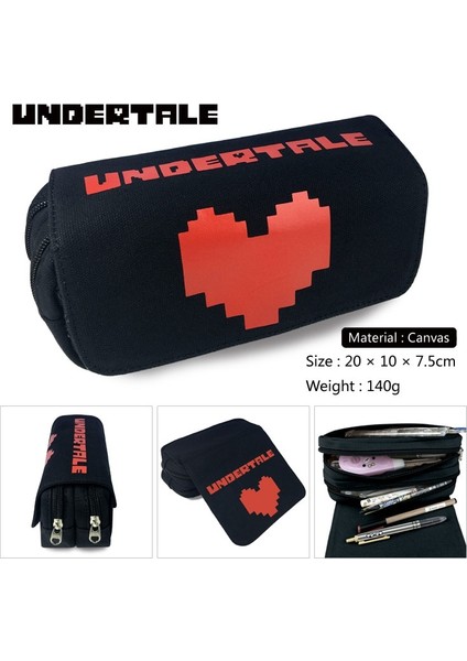 Undertale Sans Oyun Kalem Kutusu Cüzdan Çift Fermuarlı Okul Malzemeleri Kırtasiye Erkek Kız Anime Hediyeler (Yurt Dışından) modelleri