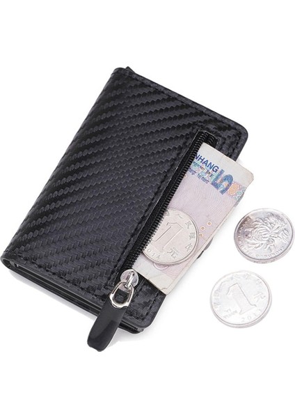 Karbon Fiber Rfid Engelleme Koruma Erkek Kimlik Kredi Kartı Tutucu Cüzdan Deri Metal Iş Bankası Kredi Kartı Kart Sahibi Kılıfı (Yurt Dışından)