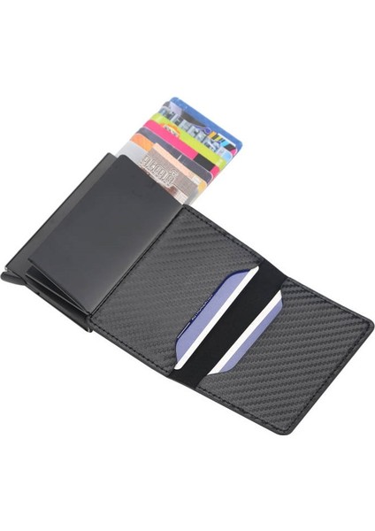 Alüminyum Metal Kredi Iş Mini Kart Cüzdan Karbon Fiber Kart Sahibi Erkek Kadın Akıllı Cüzdan Kartvizitlik Rfid Kılıfı (Yurt Dışından) fiyatları