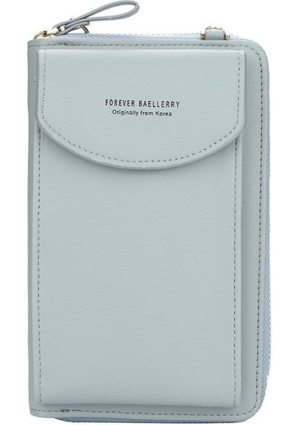 Moda Bayan Deri Cüzdan Crossbody Telefon Cüzdan Mini Fermuar Eğlence Debriyaj Cüzdan Bayan Çantalar Omuz (Yurt Dışından)