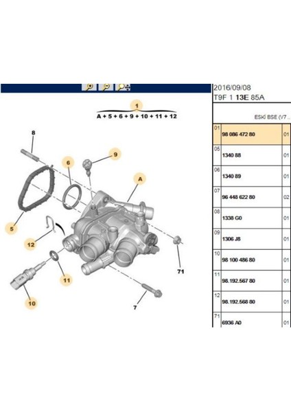 Termostat 308 508 C4 C8 (9808647280)