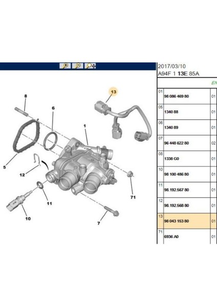 Termostat Kablo Tüm Seri (9804315380)