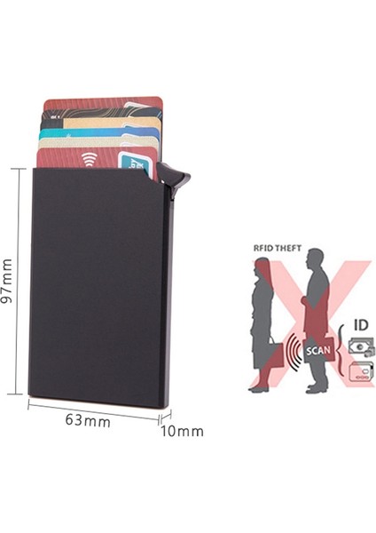 Alüminyum Kart Tutucu Metal Erkekler Kredi Kartı Tutucu Rfid Engelleme Mini Ince Cüzdan Otomatik Pop Up Kart Kılıfı Koruyucu (Yurt Dışından) fırsatları