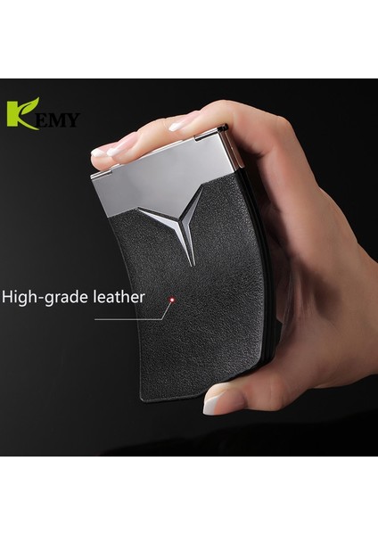 Moda Alüminyum Antimanyetik Kart Sahibinin Kadın Erkek Metal Sığır Derisi Rfid Kredi Kartı Kartvizit Sahipleri Organizatör Çanta Cüzdan (Yurt Dışından) modelleri
