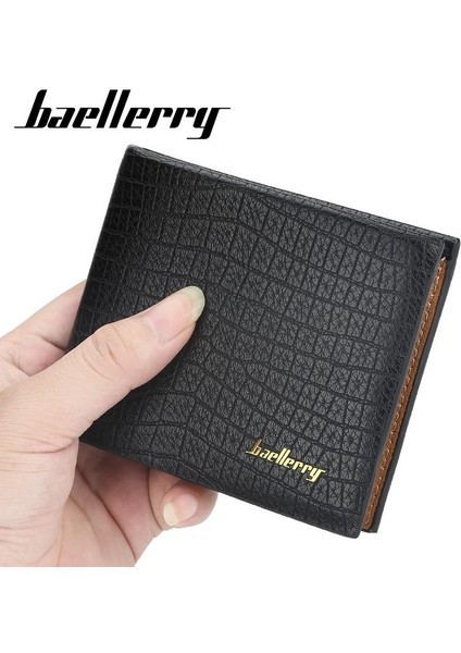 Baellerry Yeni Erkek Kısa Cüzdan Desen Çok Çantalar Kartvizit Çantası Para Üç Katlanır Ince Çanta DR025 Iş Adamları Kısa Cüzdan Moda (Yurt Dışından)