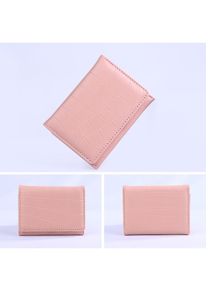 Retro Taş Desen Küçük Üç Katlı Cüzdan Kadın Kart Tutucu Yumuşak Pu Deri Bayan Çanta Kısa Cüzdan Kadın Moda Sikke Çanta (Yurt Dışından) modelleri
